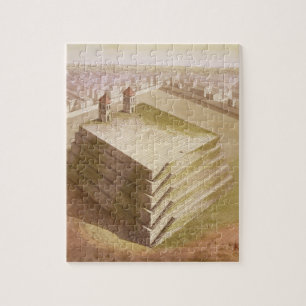 Puzzle Un teocalli en México (grabado del color)