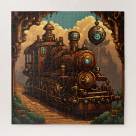 Puzzle Un train steampunk en pixel art