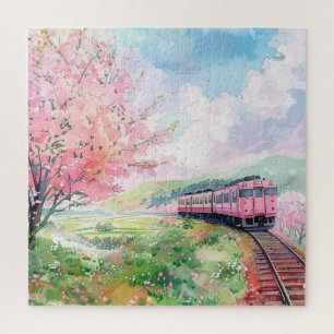 Puzzle Un tren en primavera