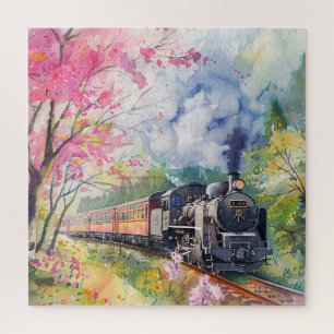 Puzzle Un tren en primavera
