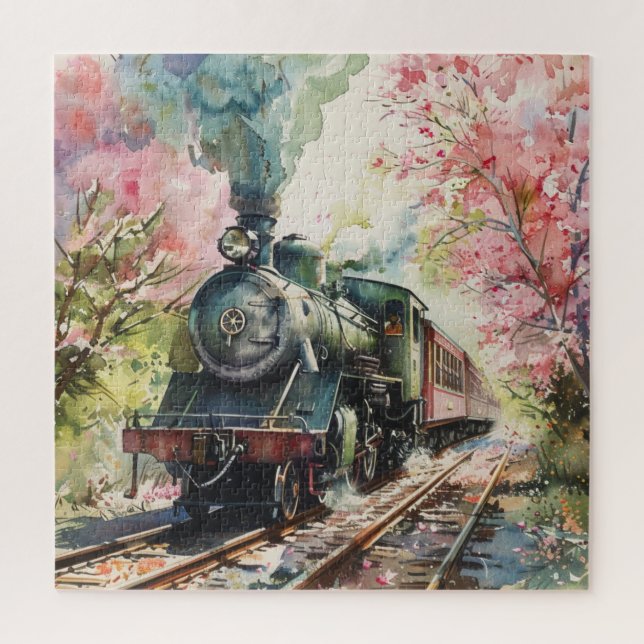 Puzzle Un tren en primavera (Vertical)