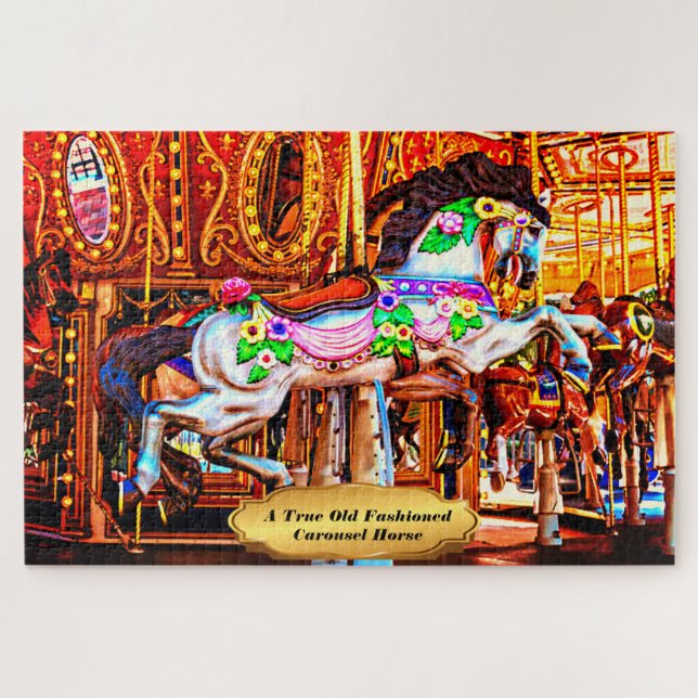 Puzzle Un verdadero caballo de carrusel de moda 1014 troz (Horizontal)