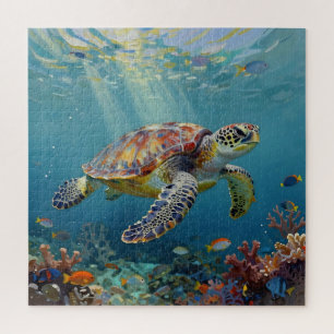 Puzzle Un verde azulado con tema de tortuga marina
