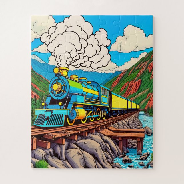 Puzzle Un viaje en tren de vapor (Vertical)