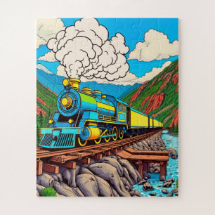 Puzzle Un viaje en tren de vapor para niños