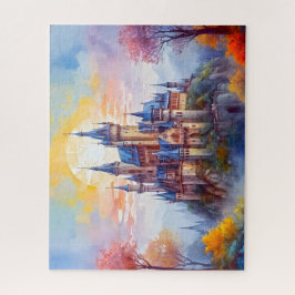 Puzzle Un viejo castillo mágico en la niebla matutina