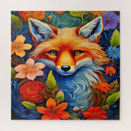 Puzzle Un zorro y flores