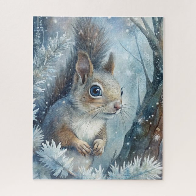Puzzle Una ardilla en invierno (Vertical)