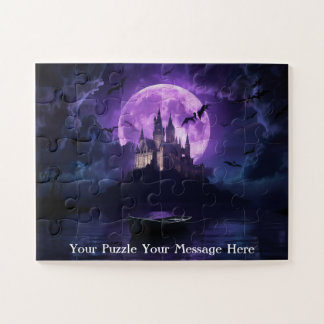 Puzzle Una brillante luna llena de murciélagos