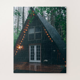 PUZZLE UNA CABAÑA NAVIDEÑA EN FORMA DE A