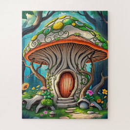 Puzzle Una casa de hongos mágica para los niños