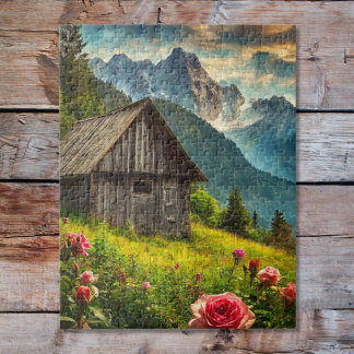Puzzle Una casa en las montañas