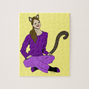 Puzzle una chica gato