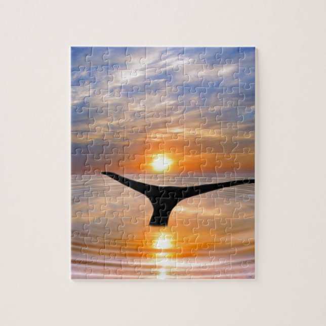 Puzzle Una cola de ballenas al atardecer (Vertical)