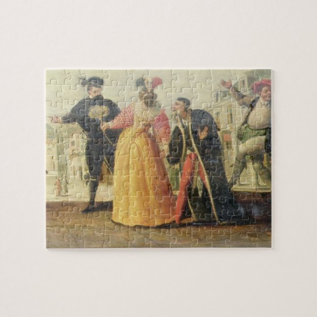 Puzzle Una compañía de Commedia Dell'Arte antes de un (Horizontal)
