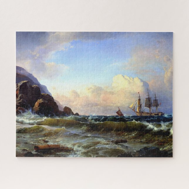 Puzzle Una costa noruega C.F. Sørensen 1868 (Horizontal)