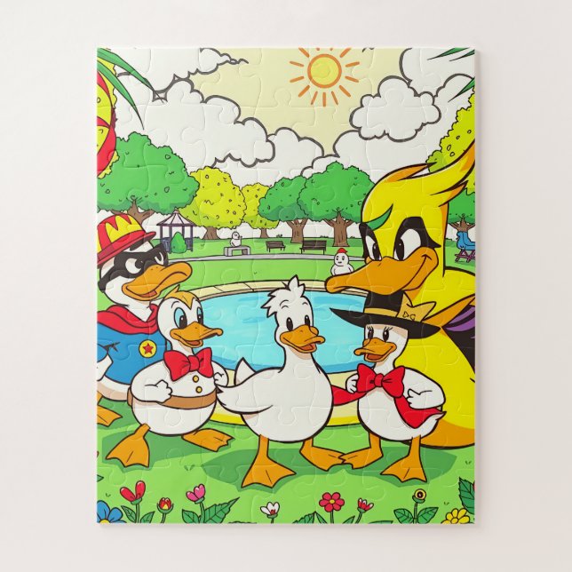 Puzzle Una deliciosa escena de los niños en el parque (Vertical)