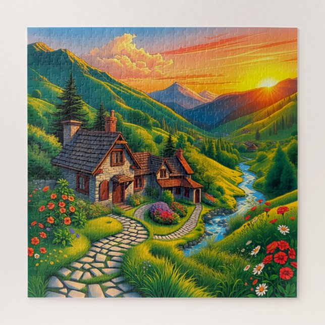 Puzzle Una escena campestre  (Vertical)