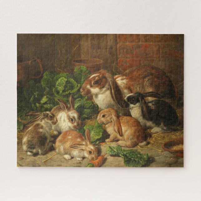 Puzzle Una familia de conejos por Alfred Richardson Barbe (Horizontal)