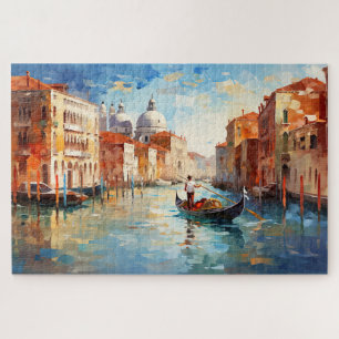 Puzzle Una fantástica vista artística de la ciudad flotan