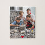 Puzzle Una foto ama a tu mamá del corazón rojo<br><div class="desc">Una foto ama a ti Mensajes de texto a la abuela del corazón rojo Mamá simple diseño de una foto con texto de personalizable con una sombra y un poco de corazón rojo.</div>