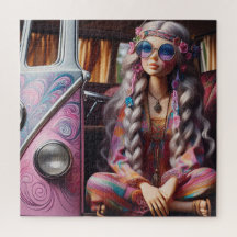 Una hermosa chica hippie