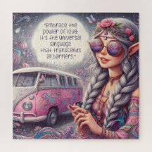 Una hermosa chica hippie