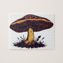 Puzzle Una ilustración de hongo obra de arte vibrante.