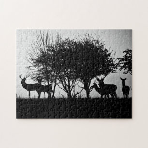 Puzzle Una imagen de algunos ciervos en la niebla de la