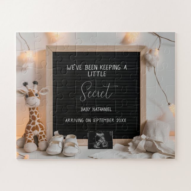 Puzzle Una invitación de gestación de jirafa que está muy (Horizontal)