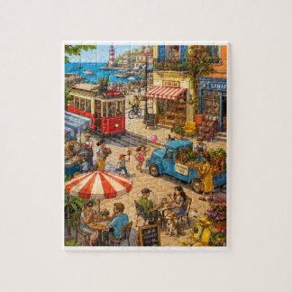 Puzzle Una mañana en el barrio costero