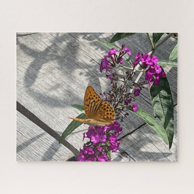 Puzzle Una mariposa amarilla (Horizontal)