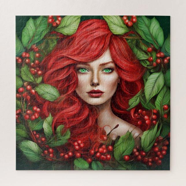 Puzzle Una mujer con cabello rojo vibrante/Cabello rojo f (Vertical)