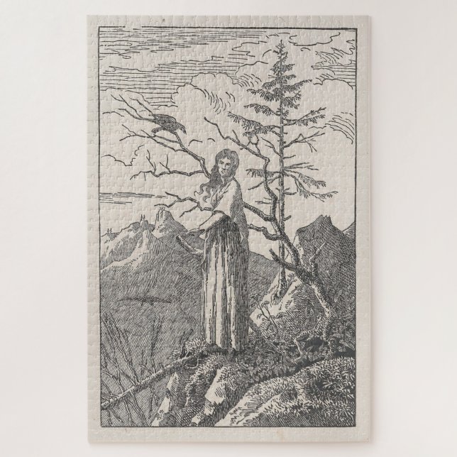 Puzzle Una mujer con una avena en un abismo - Friedrich (Vertical)