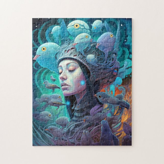 Puzzle Una mujer surrealista acumula arte visionario (Vertical)