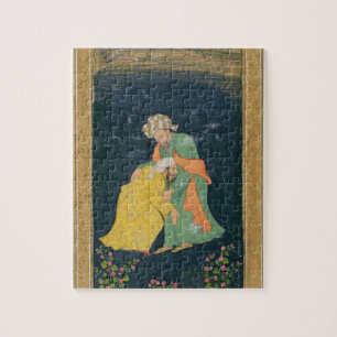 Puzzle Una mulá que arquea abajo a un hombre en el