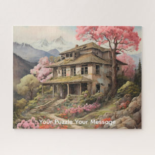 Puzzle Una obra de arte acuarela de una montaña abandonad