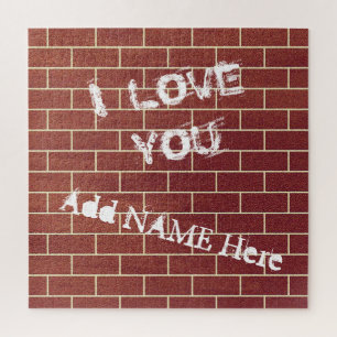 Puzzle Una Pared De Ladrillo - Te Amo - Agrega Tu Nombre
