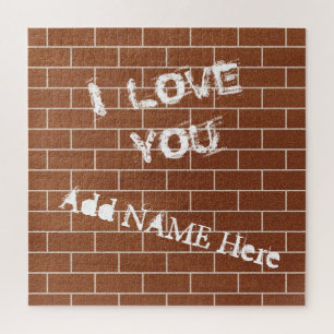 Puzzle Una Pared De Ladrillo - Te Amo - Agrega Tu Nombre