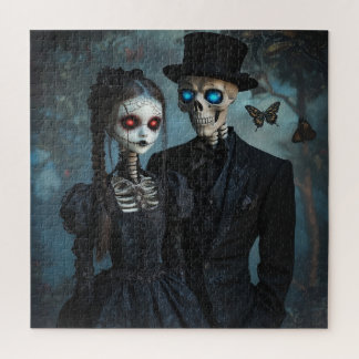 Puzzle Una pareja gótica con ojos brillantes