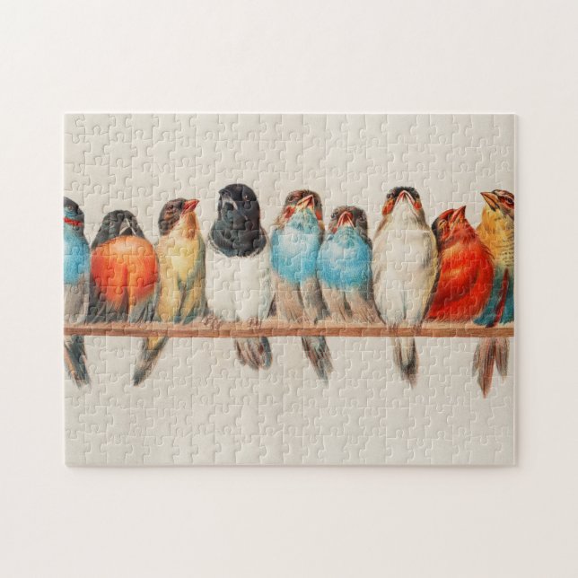 Puzzle Una percha de aves, 1880 por Héctor Giacomelli (Horizontal)