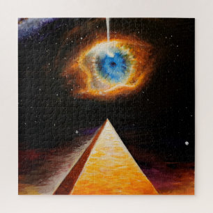 Puzzle Una pirámide bajo el ojo cósmico de Dios