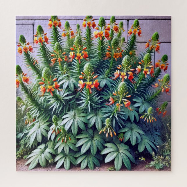 Puzzle Una planta vibrante de flores naranjas. (Vertical)