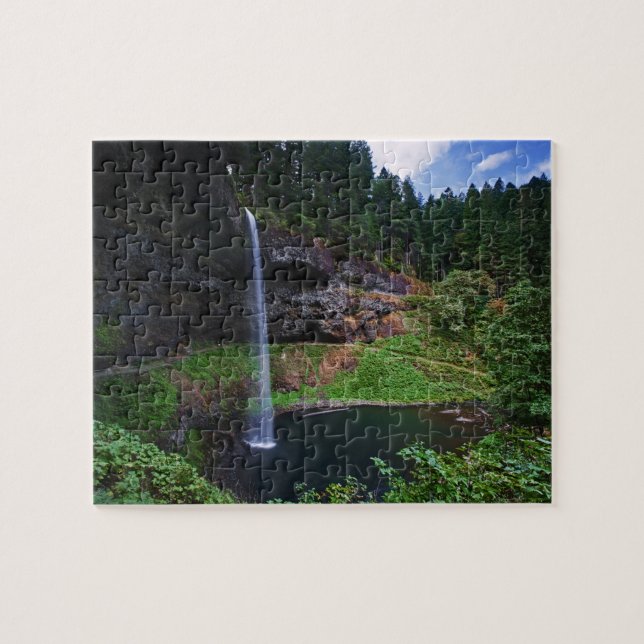 Puzzle Una vista de South Falls en Silver Falls State Par (Horizontal)