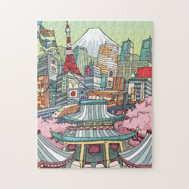 Puzzle Una vista de Tokio (Vertical)