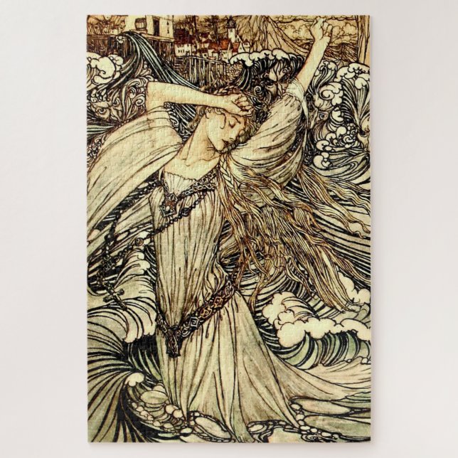 Puzzle "Undine in the Waves" por Arthur Rackham (Vertical)