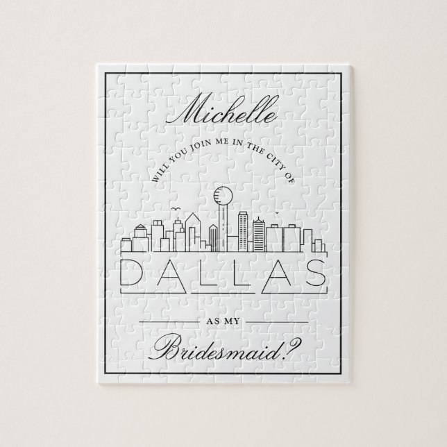 Puzzle Únete a mí en Dallas Bridesmaid Request Jigsaw (Vertical)