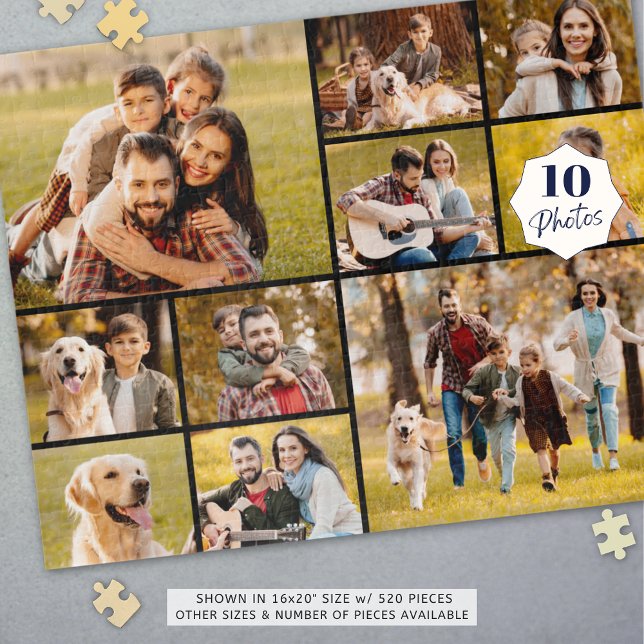 Puzzle Único 10 Collages de fotos simple negro (Subido por el creador)