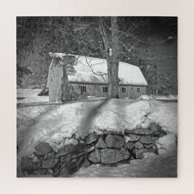 Puzzle Único granero blanco y negro (Vertical)