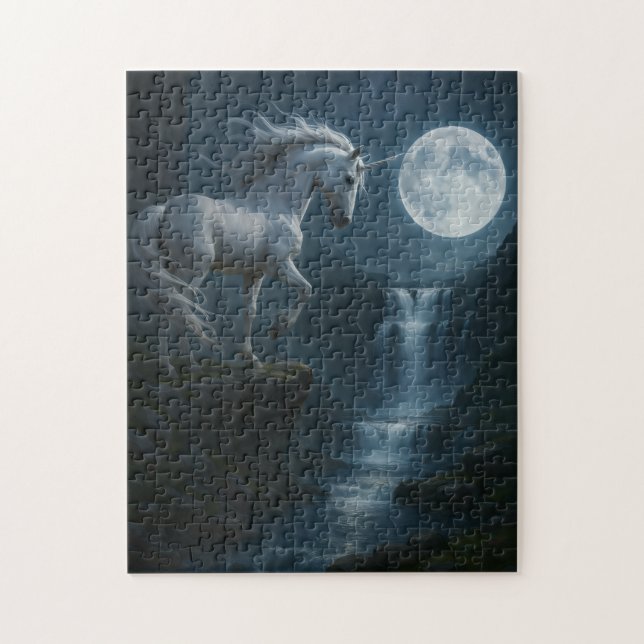 Puzzle Unicorn and moonlit waterfall - stunning  (Vertical)